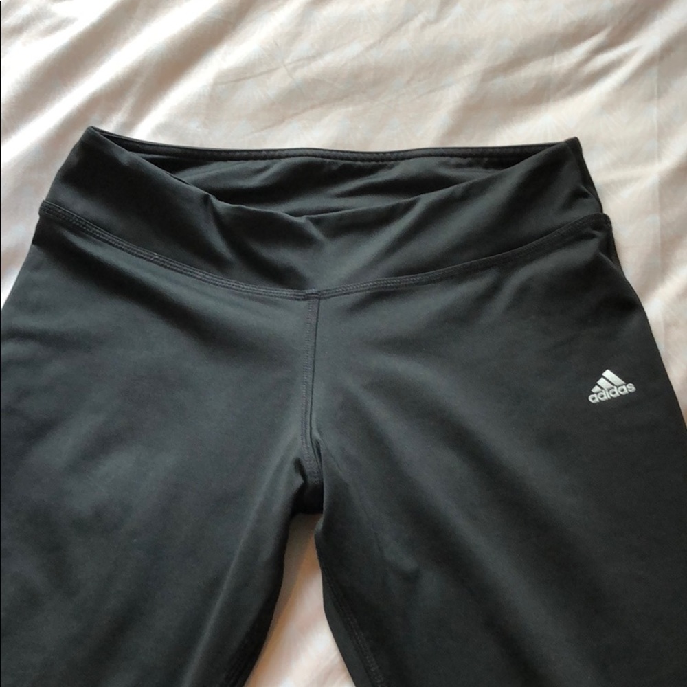 Adidas Cropped Leggings in Black, Size Medium